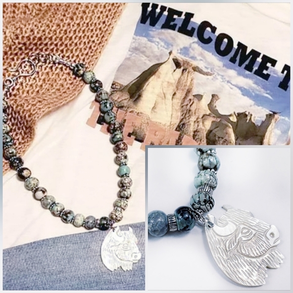 coiledfusion Jewelry - SOLD *Mother of Pearl Southwest Turquoise Necklace